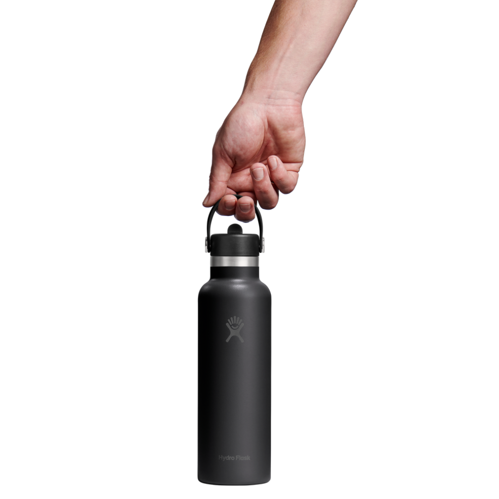 Hydro Flask Μπουκάλι Standard Mouth Flex Straw Cap 621 ml – Black (S21CFS001)