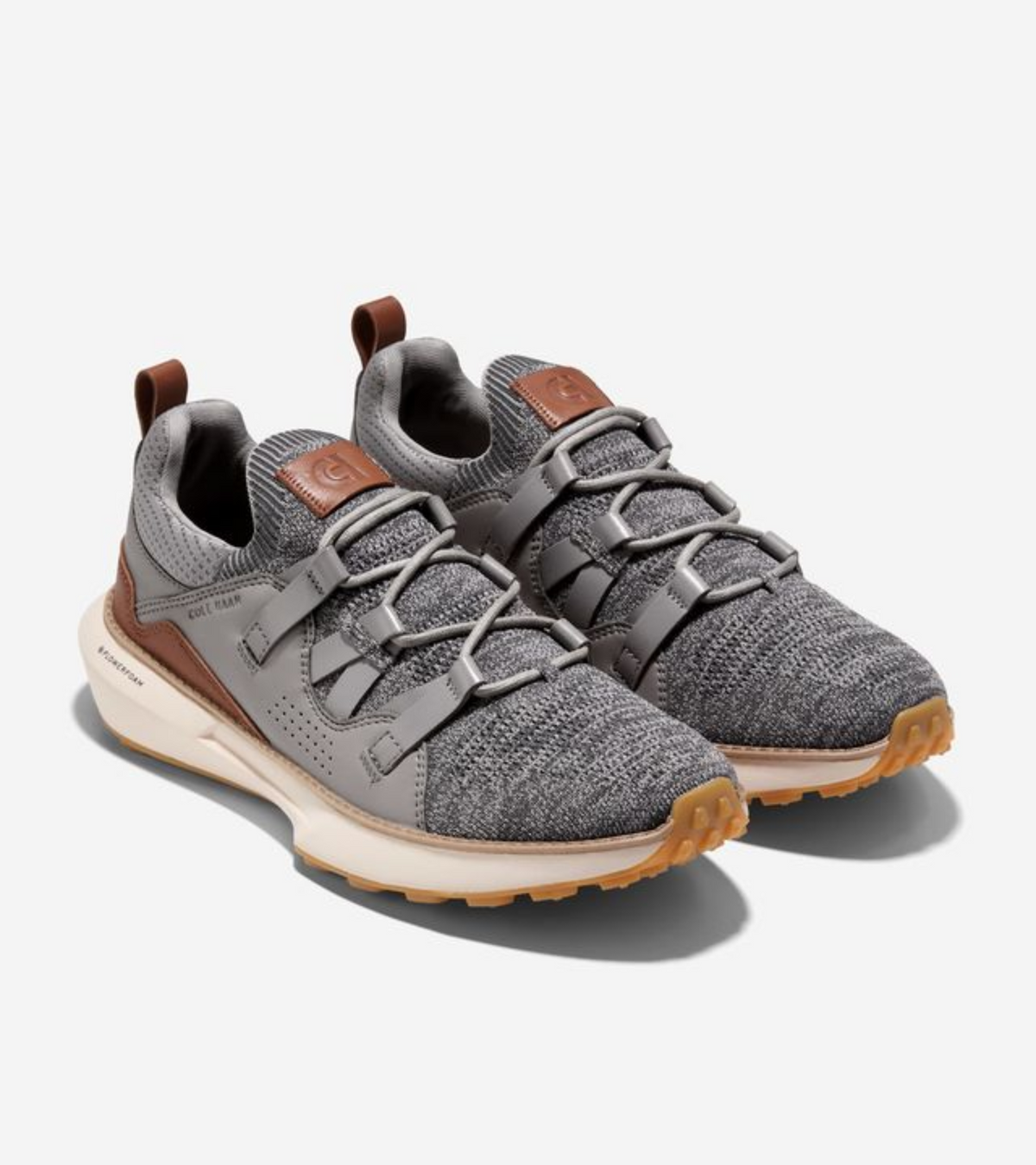 Ανδρικά GrandMøtion II Stitchlite ™ Trainer Grey Pinstripe Stitchlite ™-British Tan-Ivory (C38547W) - Cole Haan