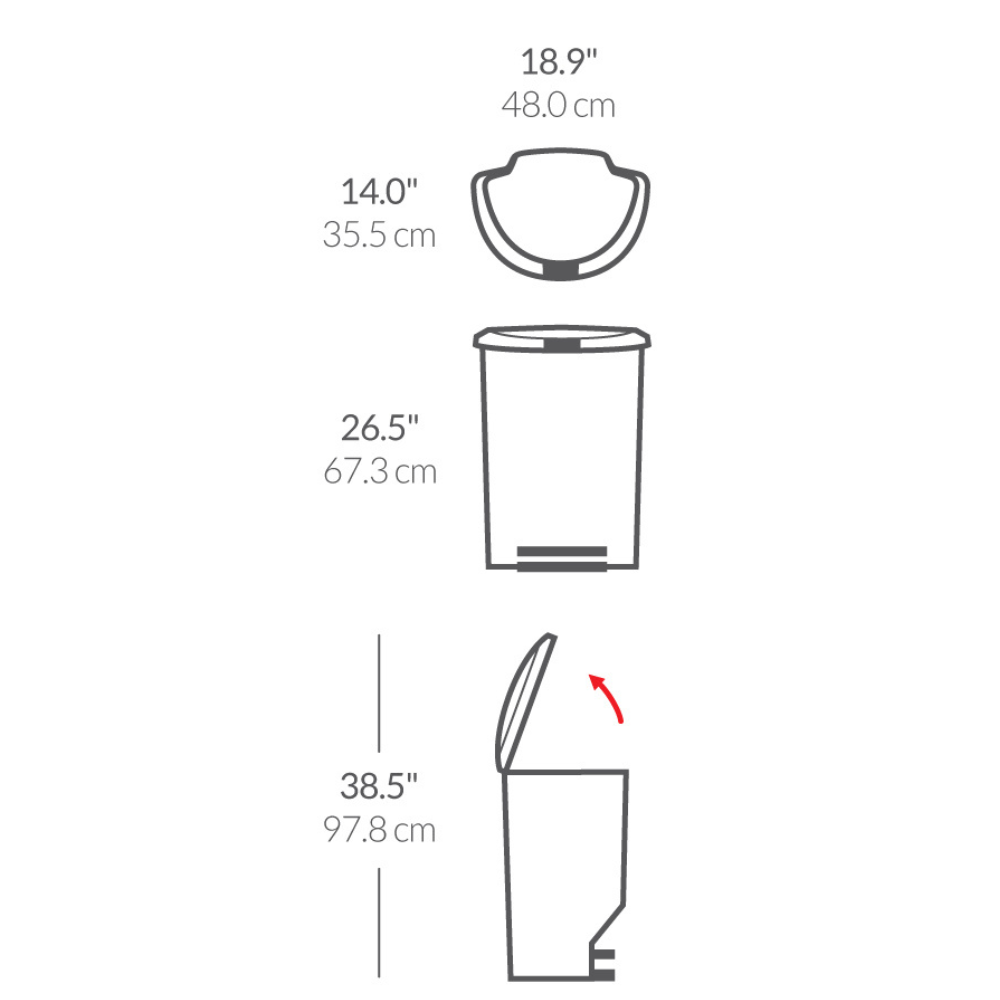 Κάδος Απορριμμάτων Μονός 50L - CW1355 Simplehuman