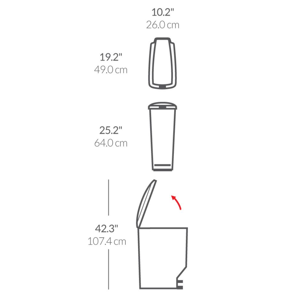 Slim Κάδος Απορριμμάτων με Πεντάλ 40L - CW1361 Simplehuman