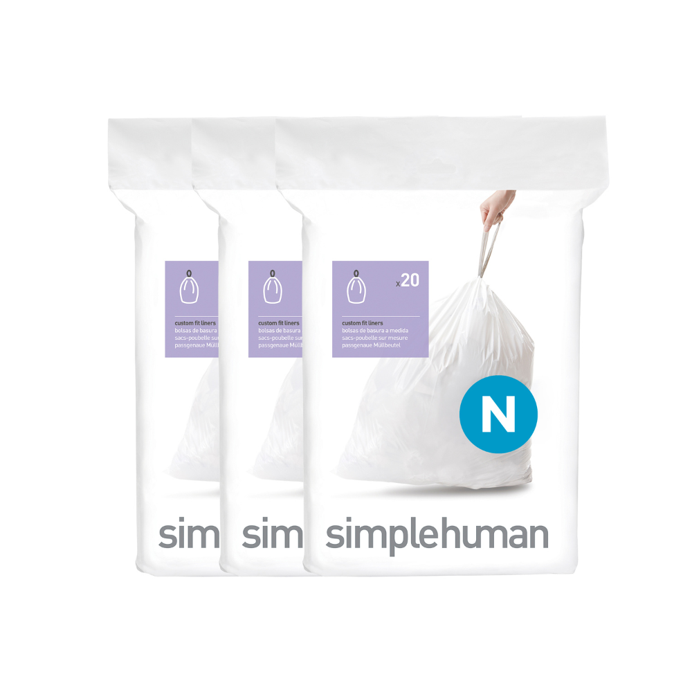 Σακούλες Κάδου Custom Fit Code N, 3×20 Τεμ. (60 Σακούλες) - CW0262 Simplehuman