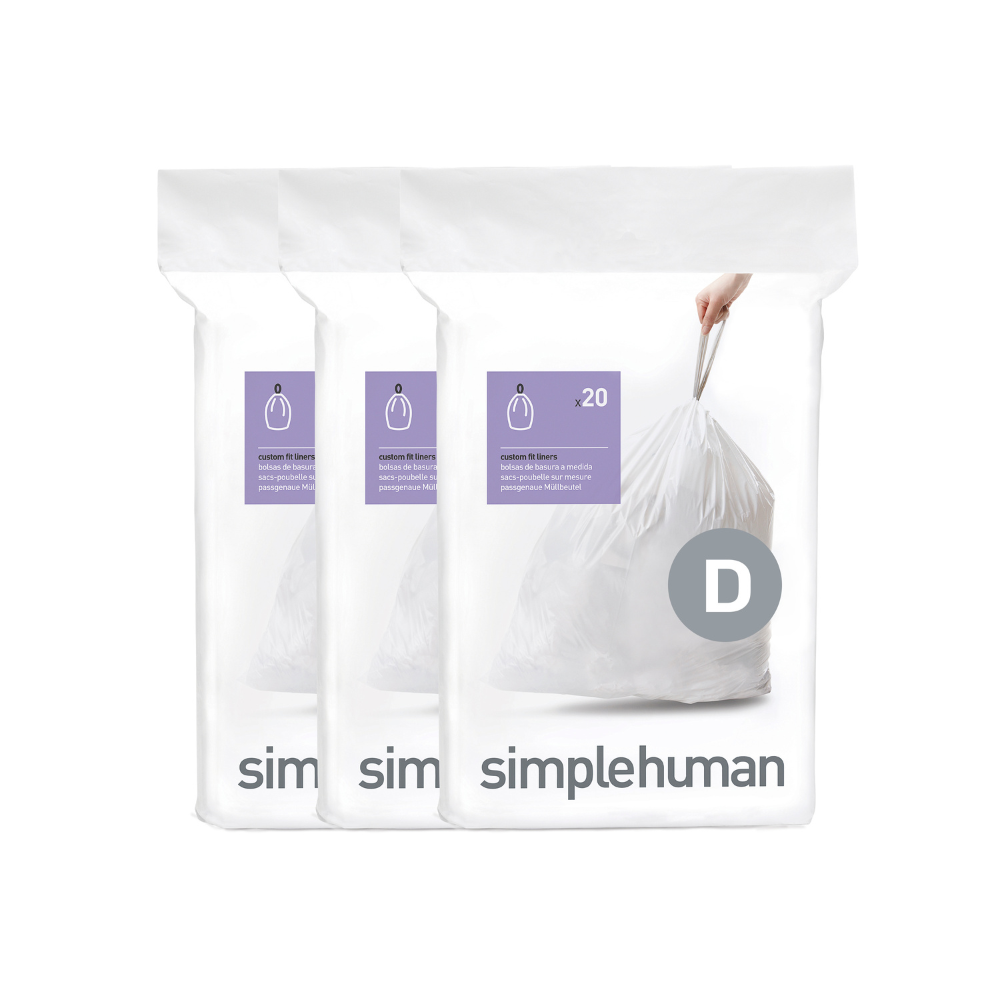 Σακούλες Κάδου Custom Fit Code D, 3×20 Τεμ. (60 Σακούλες) - CW0254 Simplehuman