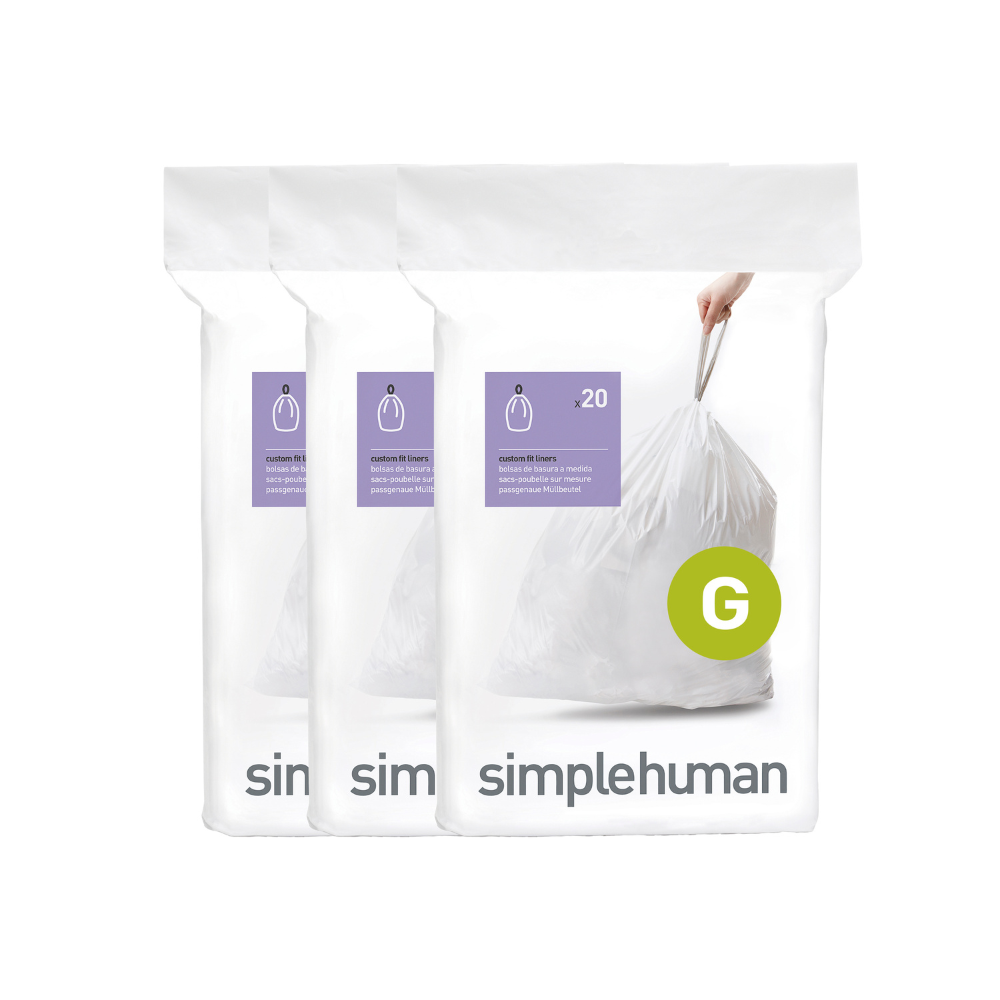 Σακούλες Κάδου Custom Fit Code G, 3×20 Τεμ. (60 Σακούλες) - CW0257 Simplehuman