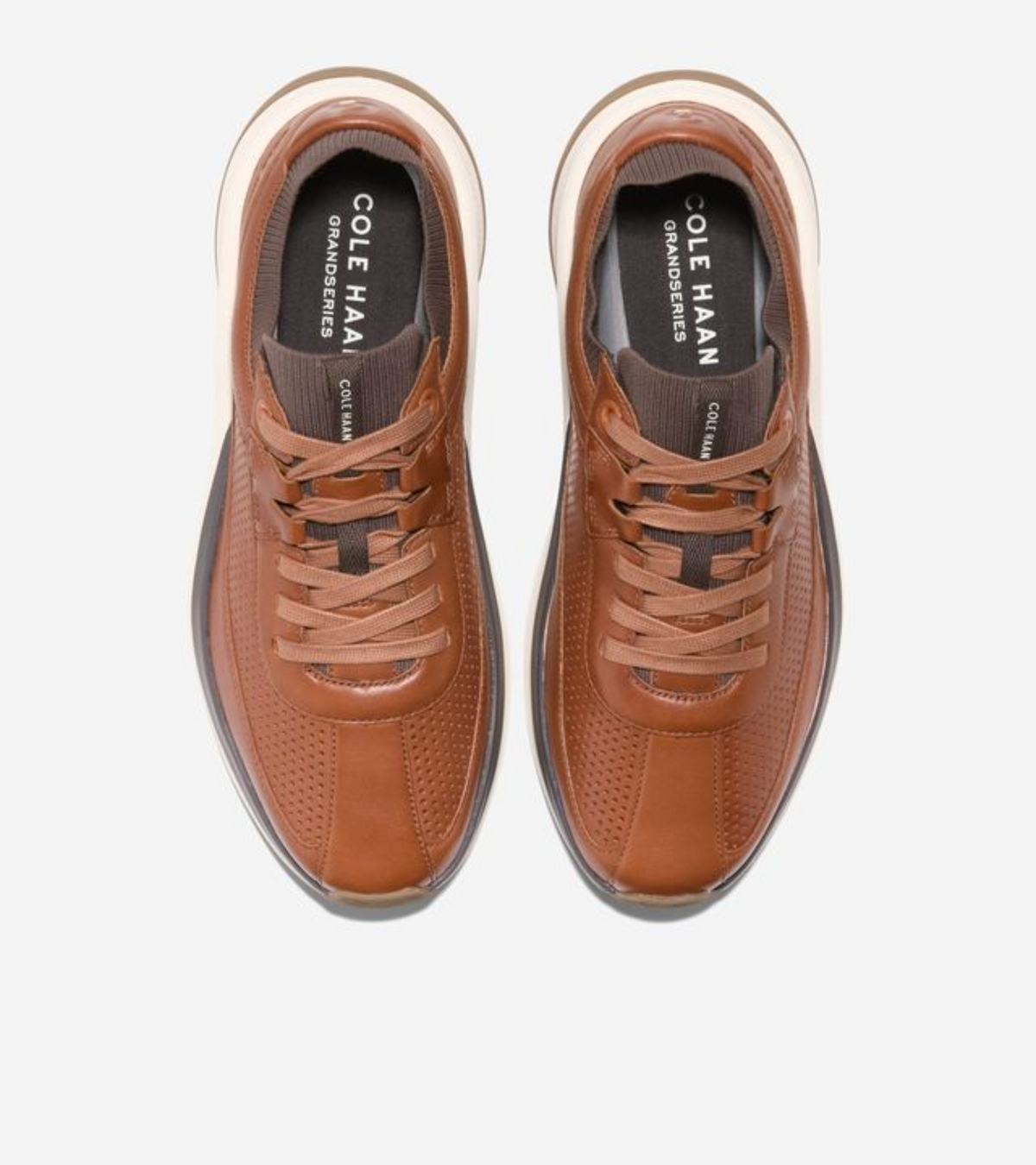 Ανδρικά GrandPrø All-Day Leather Running Sneakers British Tan-Dark Chocolate-Ivory (C42332M) - Cole Haan
