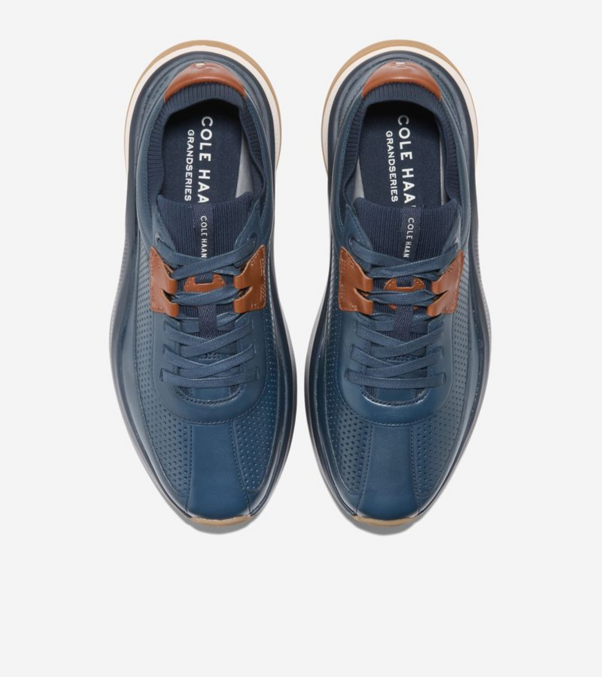 Ανδρικά GrandPrø All-Day Leather Running Sneakers Navy Blazer-British Tan-Ivory (C42333M) - Cole Haan