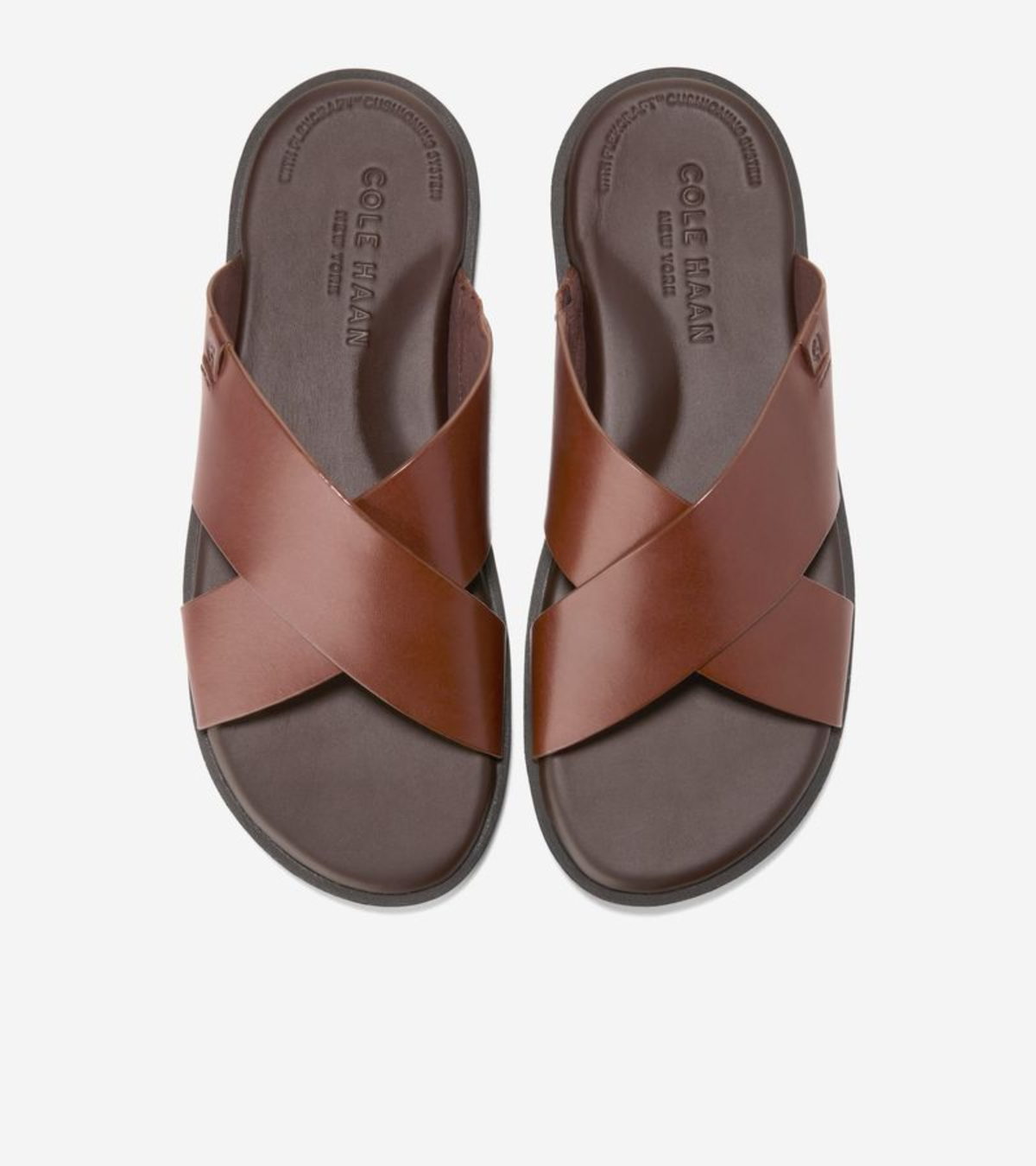 Ανδρικά Grand Neoclassic Cross Strap Sandals Woodbury-Dark Natural (C44898M) - Cole Haan