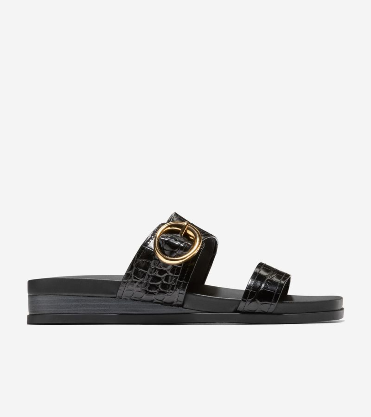 Γυναικεία Oaklynn Double Band Footbed Sandals Black Croc Print (W35351B) - Cole Haan