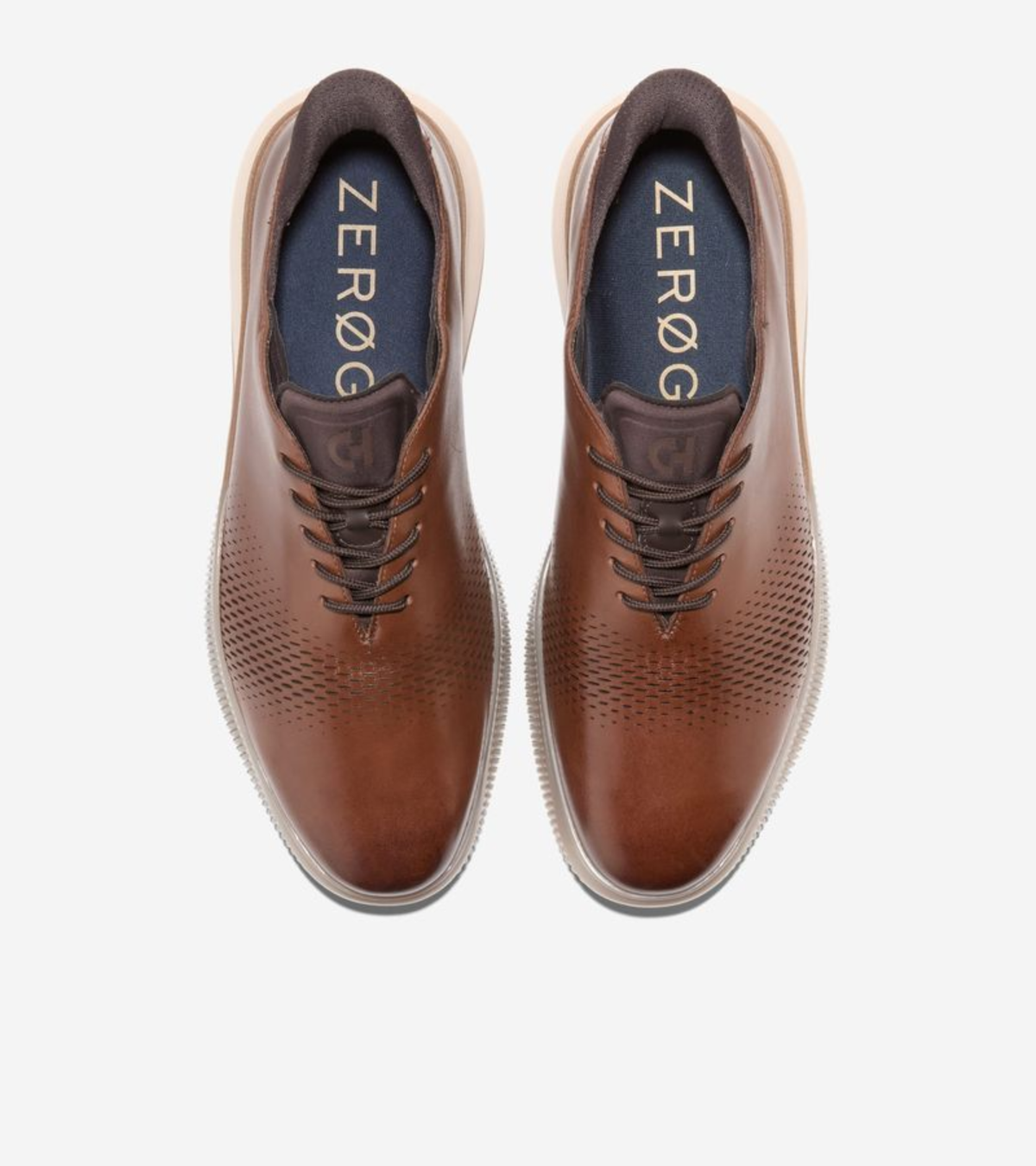 Ανδρικά 6.ZERØGRAND Laser Quick-On Oxfords Woodbury-Dark Chocolate-Angora (C42829M) - Cole Haan