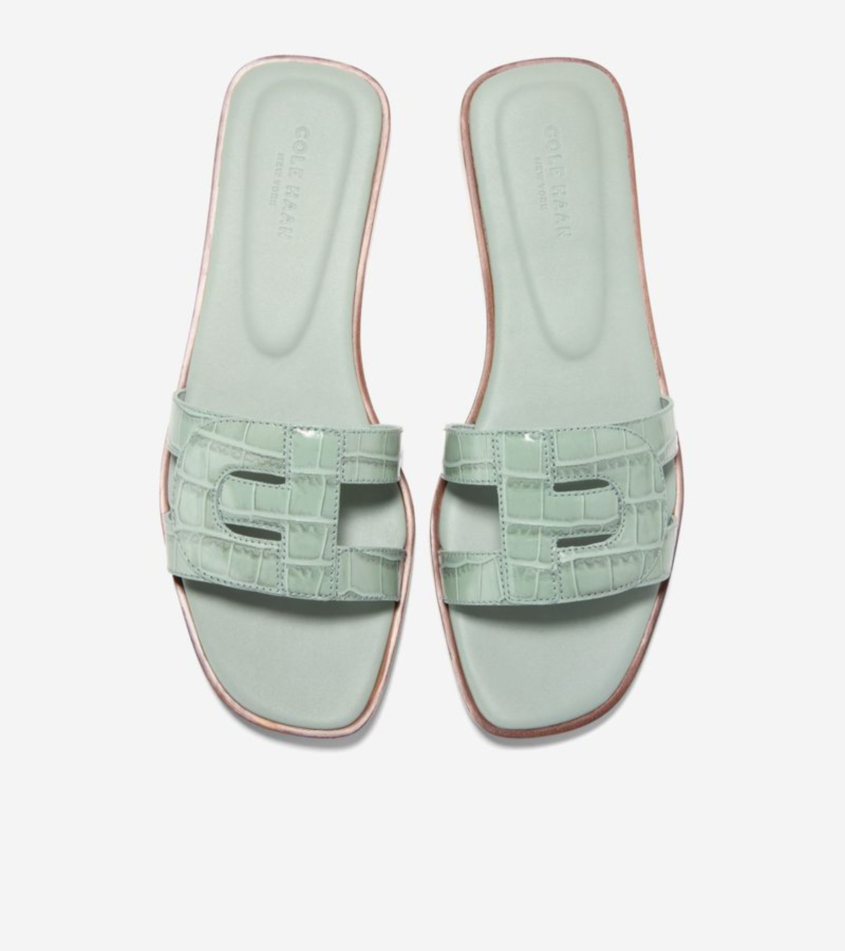 Γυναικεία Chrisee Slide Sandals Lily Pad-Croc Print Leather (W37014B) - Cole Haan