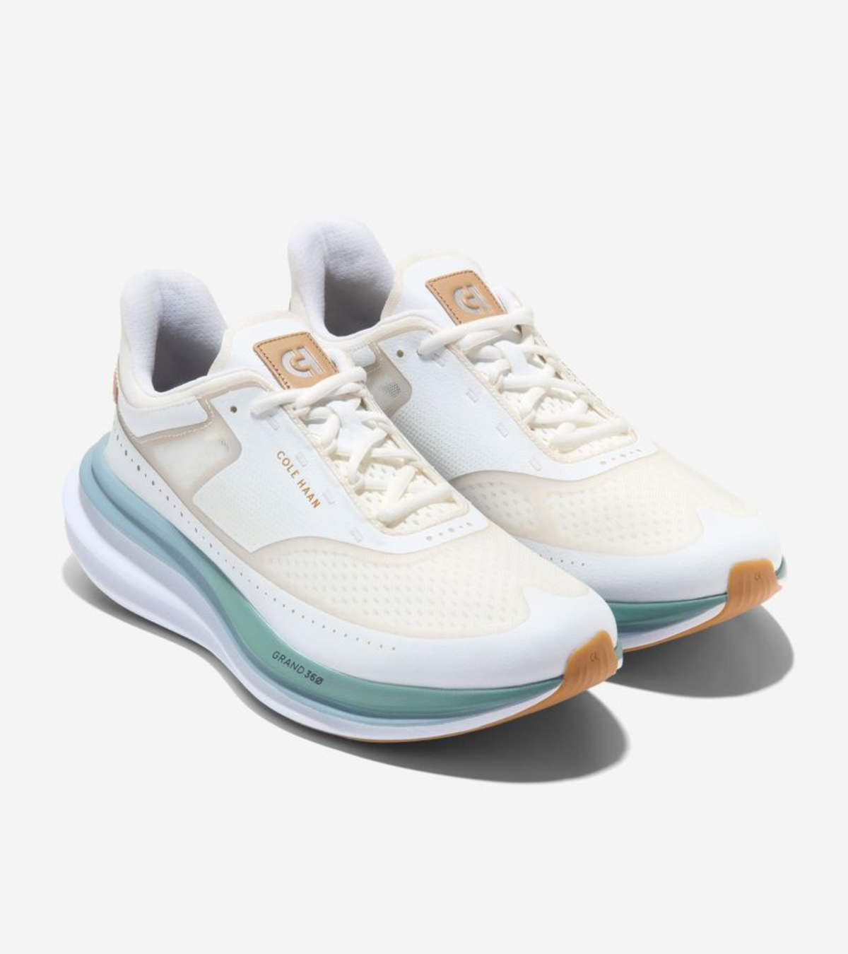 Ανδρικά OriginalGrand Quadstar Running Sneakers Ivory-Tuscan sand-White (C42398M) - Cole Haan