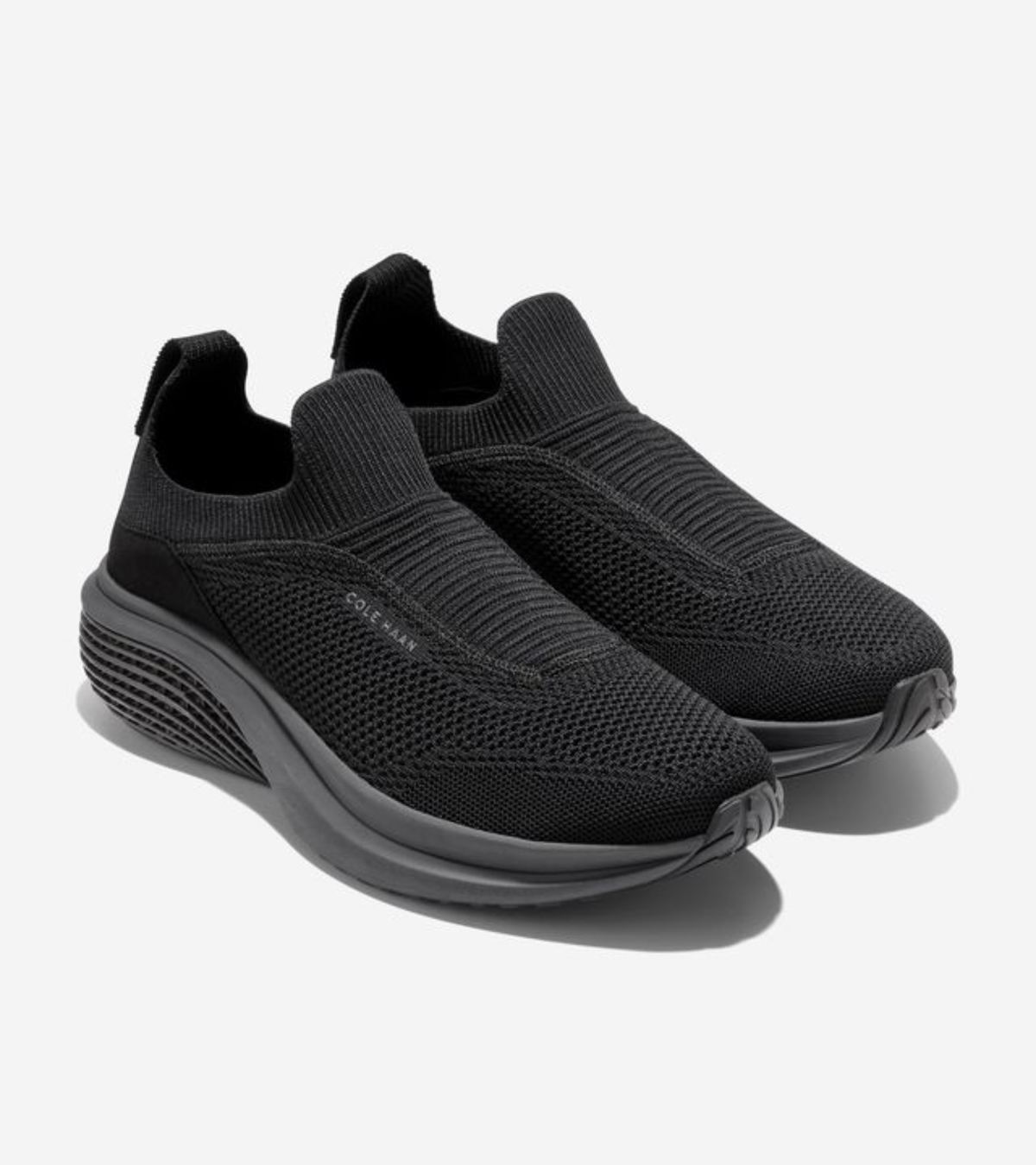 Ανδρικά ØriginalGrand SkyWeave™ Everarc Running Sneakers BLACK / GRAY PINSTRIPE (C44255W) - Cole Haan