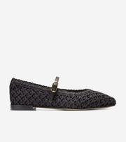 Γυναικεία Harlan Mary Jane Ballets Black Woven Fabric / Leather (W36655B) - Cole Haan