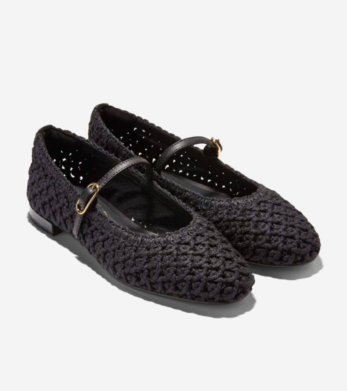 Γυναικεία Harlan Mary Jane Ballets Black Woven Fabric / Leather (W36655B) - Cole Haan