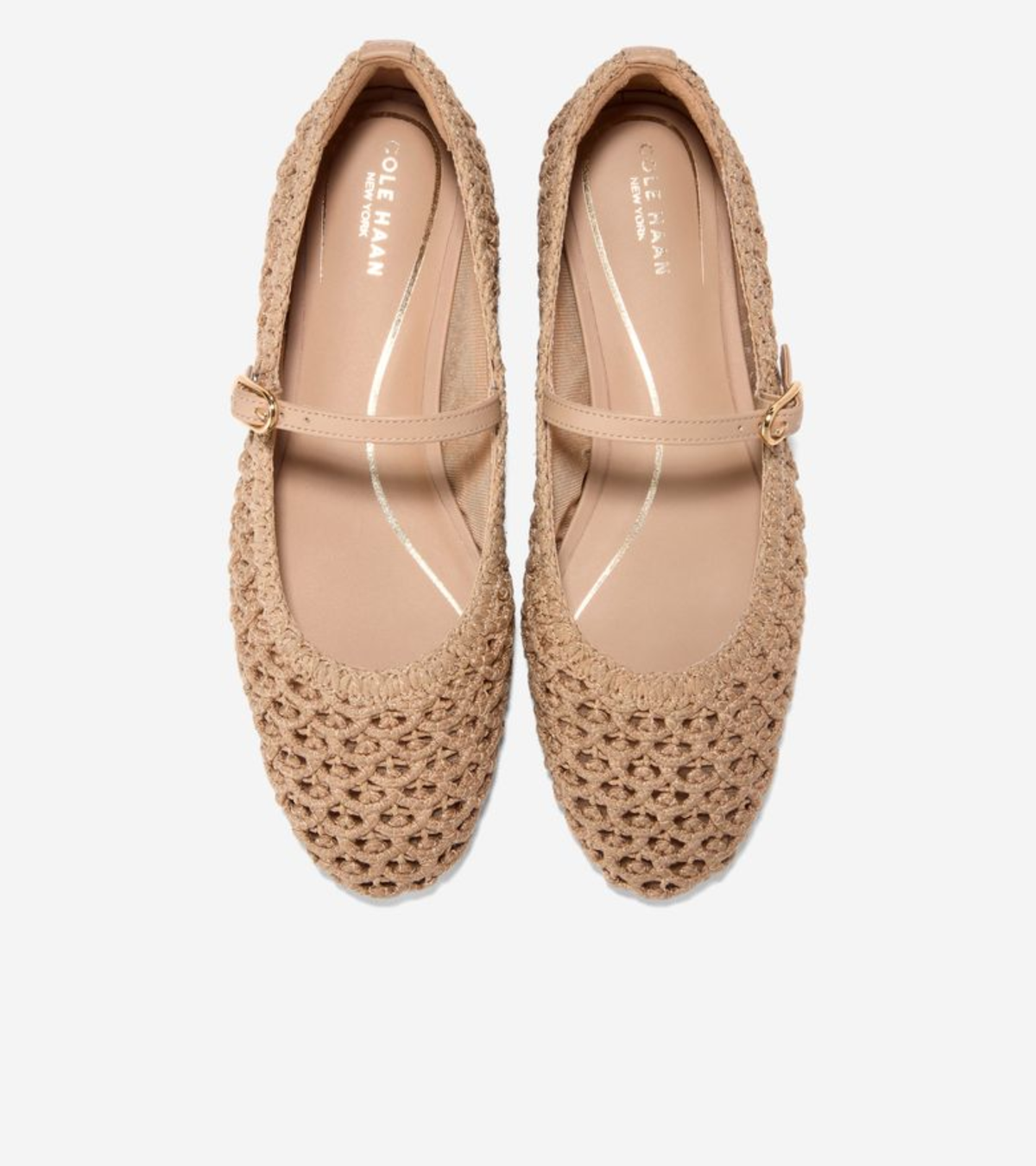 Γυναικεία Harlan Mary Jane Ballets CH Tuscan Sand Woven Fabric / Leather (W36656B) - Cole Haan