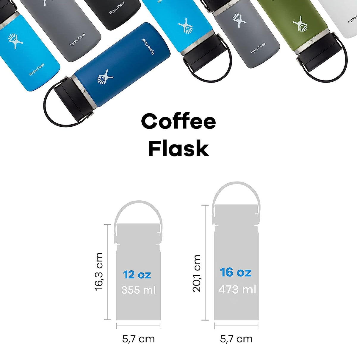 Hydro Flask Μπουκάλι Wide Mouth 473 ml – Μαύρο (W16BCX001)