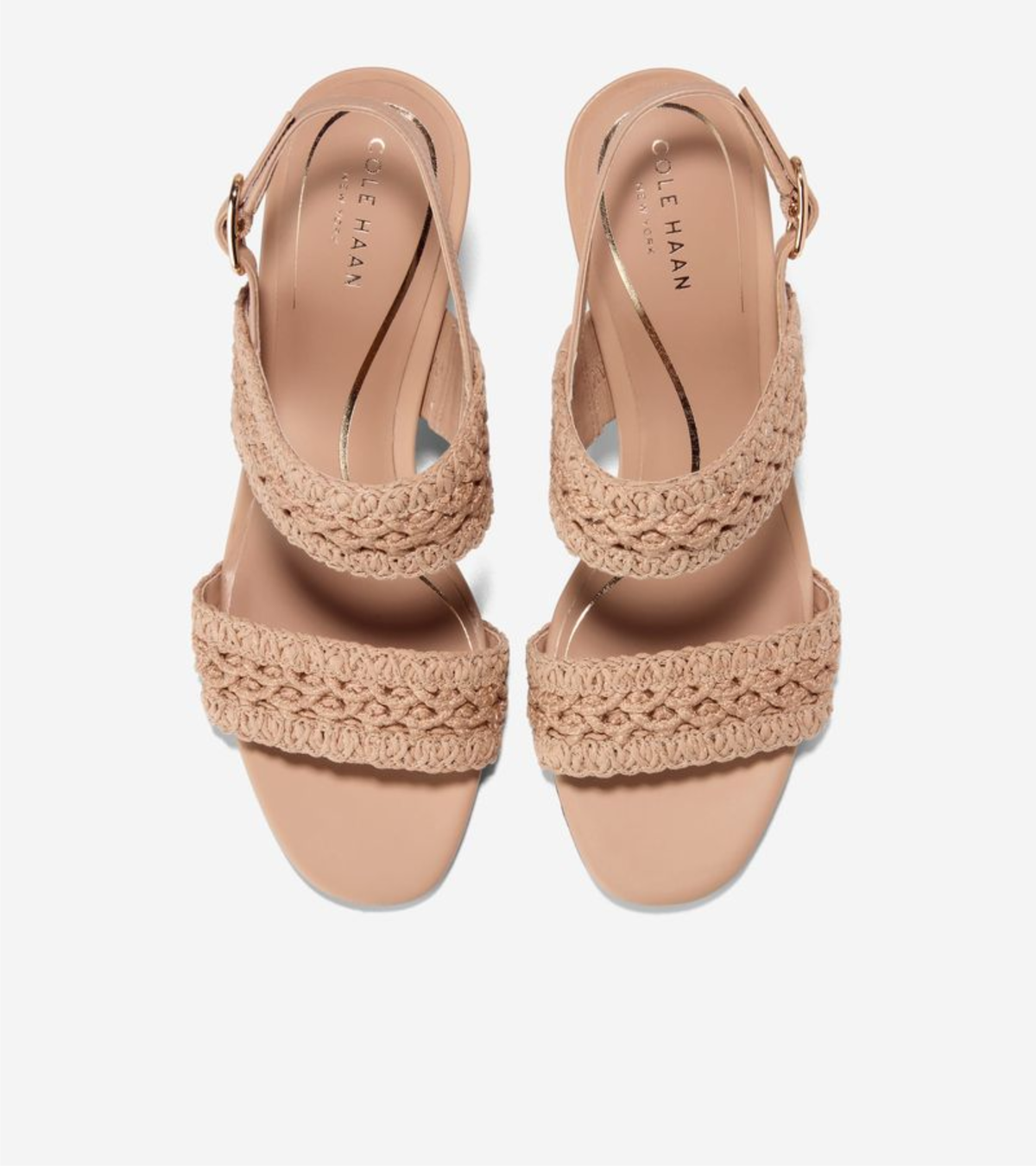 Γυναικεία Harlan Double Band Sandals Ch Tuscan Sand Woven Fabric / Leather (W36807B) - Cole Haan