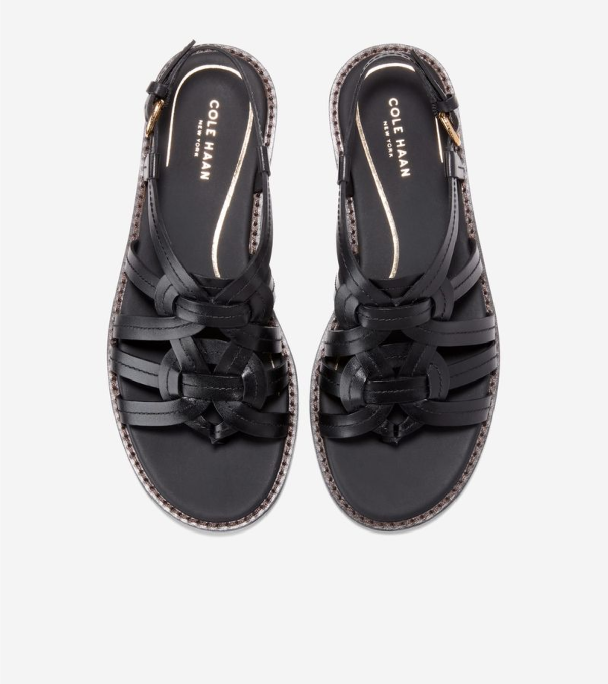 Γυναικεία Kami Interwover Thong Sandals Black Leather (W36608B) - Cole Haan
