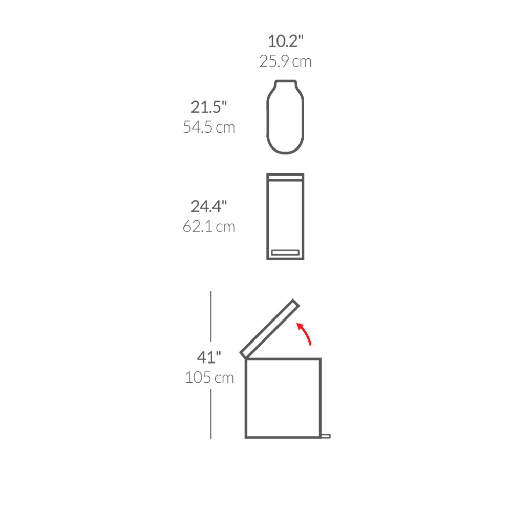 Slim Κάδος Απορριμμάτων με Πεντάλ 45L - CW2044 Simplehuman