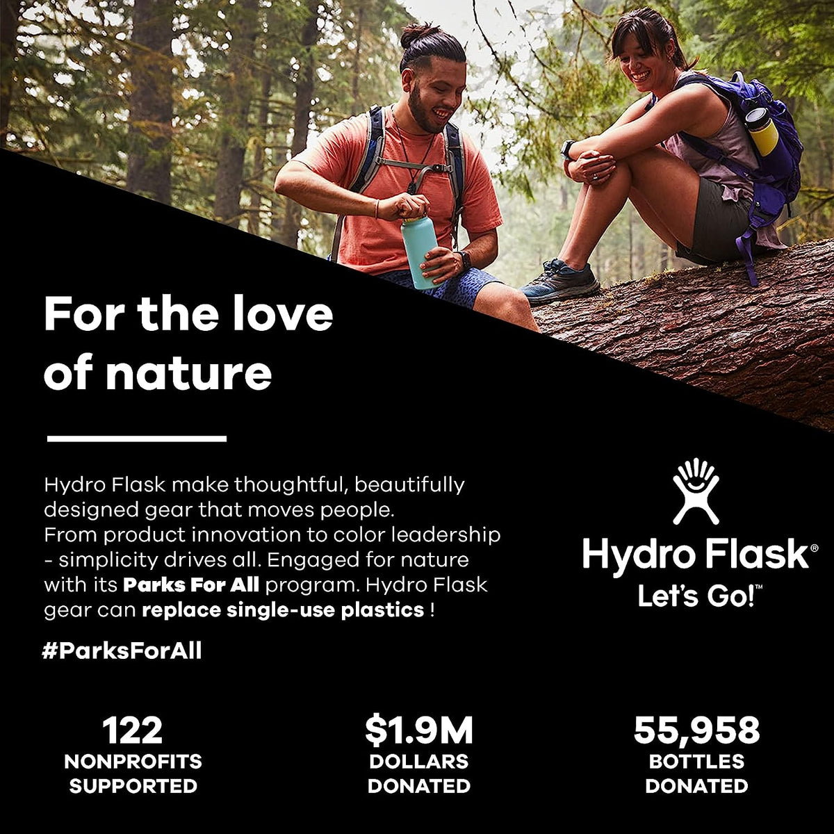 Hydro Flask Μπουκάλι Wide Mouth 473 ml – Μαύρο (W16BCX001)