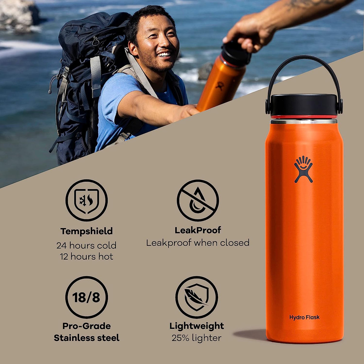 Hydro Flask Trail Series Wide Mouth 1.2L – Quartz (LW40LWB088)
