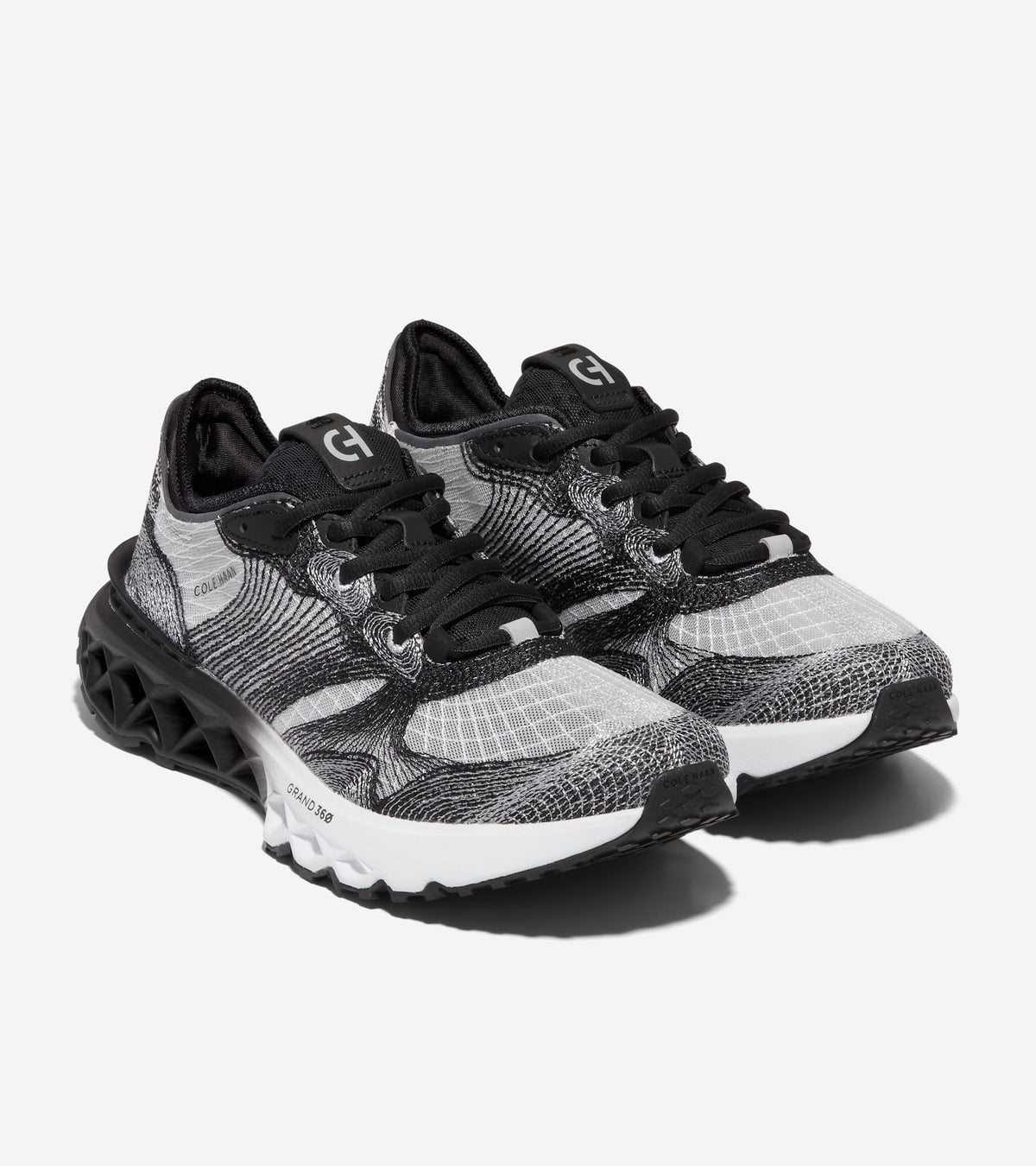 Ανδρικά 5.ZERØGRAND Embrostitch Running Shoe Black-Gray Pinstripe-Optic White (C37360W) - Cole Haan