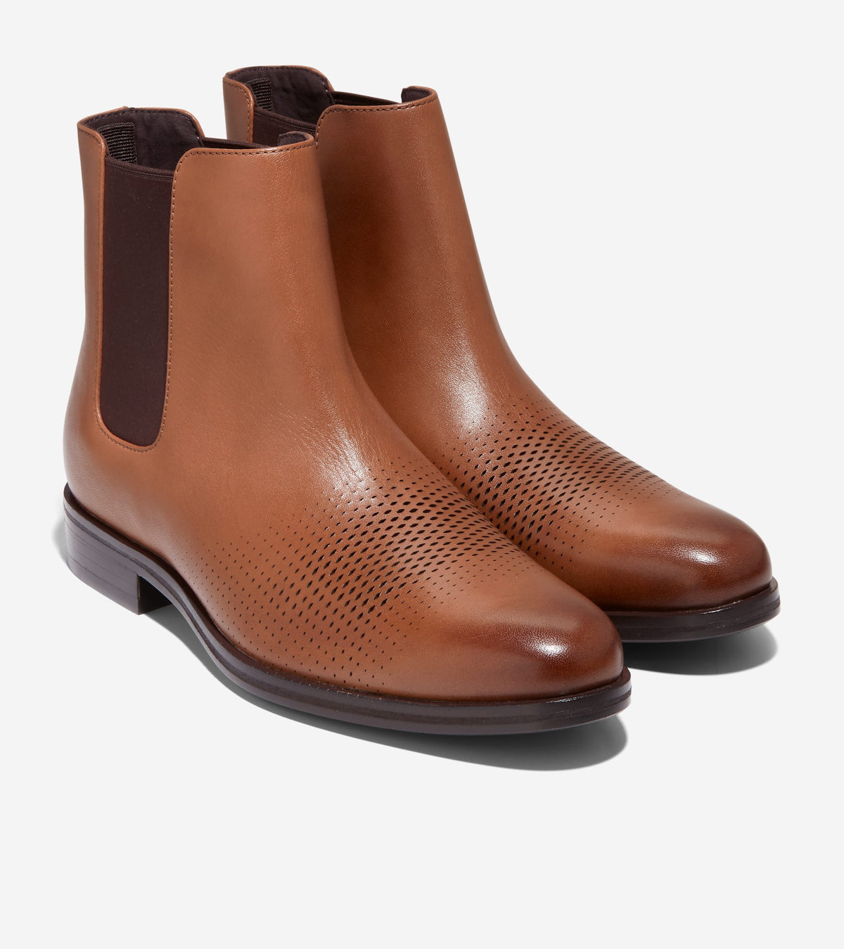 Ανδρικά Washington Grand Laser Chelsea Boots British Tan-Dark Chocolate (C38374M) - Cole Haan