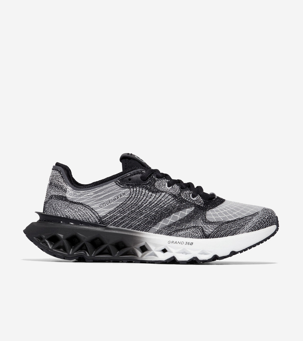 Ανδρικά 5.ZERØGRAND Embrostitch Running Shoe Black-Gray Pinstripe-Optic White (C37360W) - Cole Haan