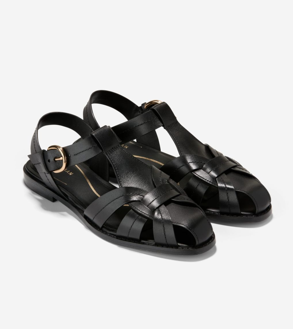 Γυναικεία Rosette Fisherman Sandals Black Leather (W36802B) - Cole Haan
