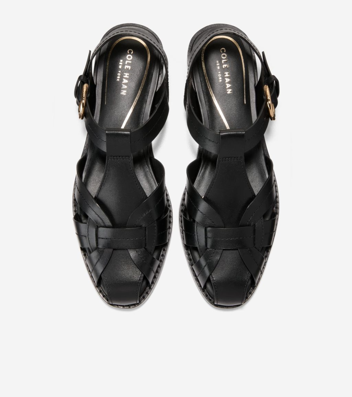 Γυναικεία Rosette Fisherman Sandals Black Leather (W36802B) - Cole Haan