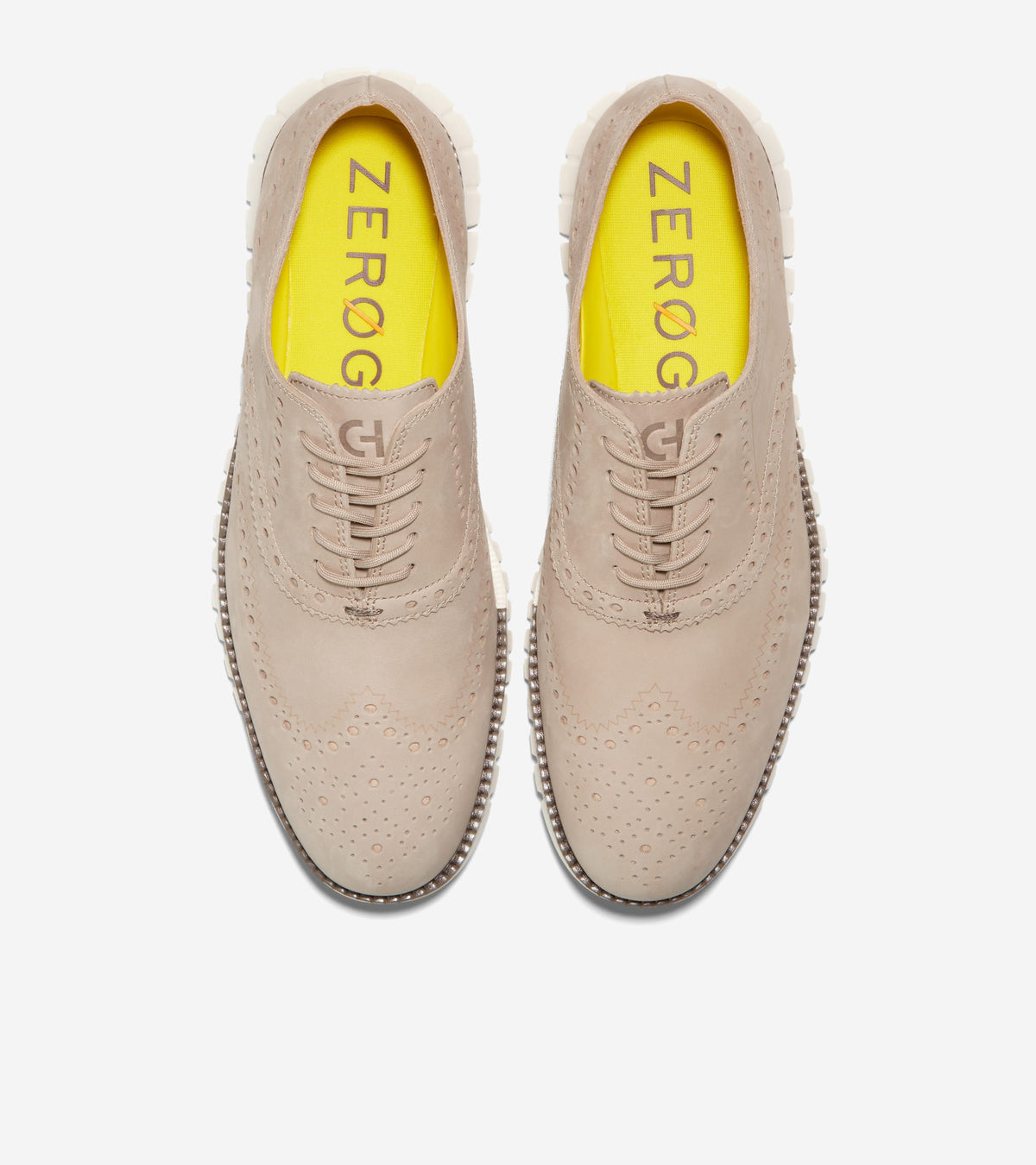 Ανδρικά ZERØGRAND Wingtip Oxford Dune Nubuck-Truffle-Ivory (C37893W) - Cole Haan