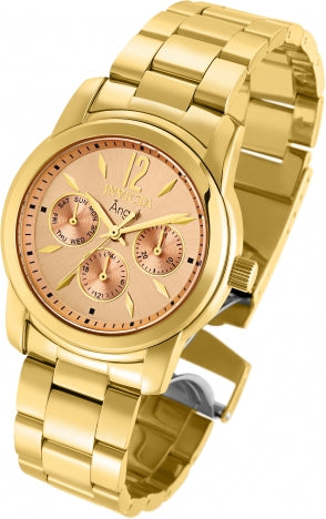 Ρολόι Invicta Angel Orange Dial 18kt Gold-plated 0464 Quartz - Γυναικείο 38mm