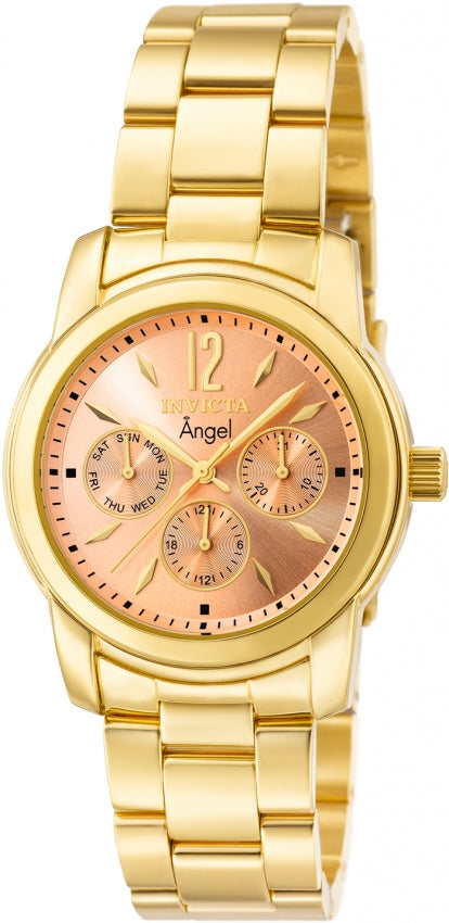 Ρολόι Invicta Angel Orange Dial 18kt Gold-plated 0464 Quartz - Γυναικείο 38mm