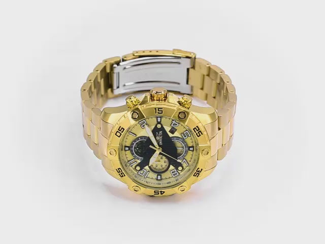 Φόρτωση βίντεο: Invicta S1 Rally 26098 Chronograph Gold Plated Ανδρικό Ρολόι 48mm