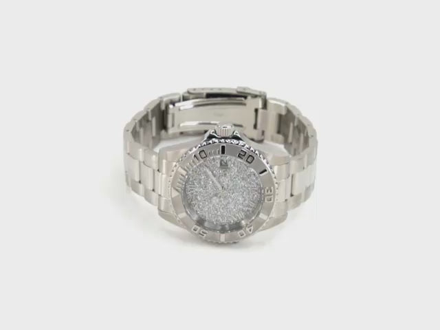 Φόρτωση βίντεο: Invicta Angel Silver Glitter Dial  Γυναικείο Ρολόι 40mm  22706