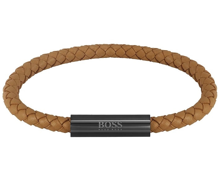 Βραχιόλι Hugo Boss Braided Leather 1580153 - Ανδρικό