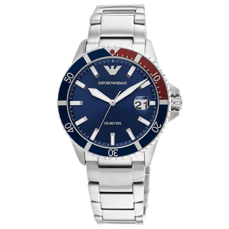 Ρολόι Emporio Armani Classic Blue Dial Pepsi Bezel AR11339 Quartz - Ανδρικό